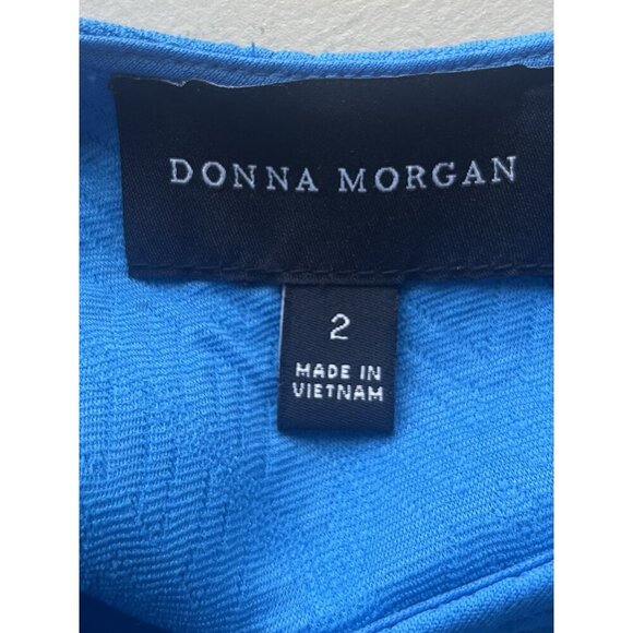 Donna Morgan Blue Textured Stretch Sheath Dress Size 2 - Picture 5 of 5